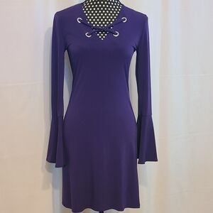 Michael Michael Kors Royal Purple Long Sleeve Dress